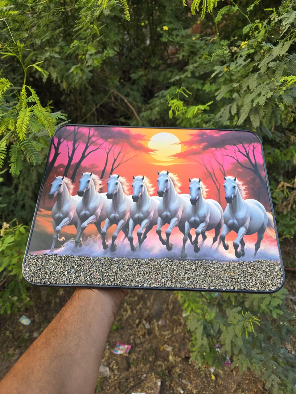 7 Horse Pyrite Photo Frame