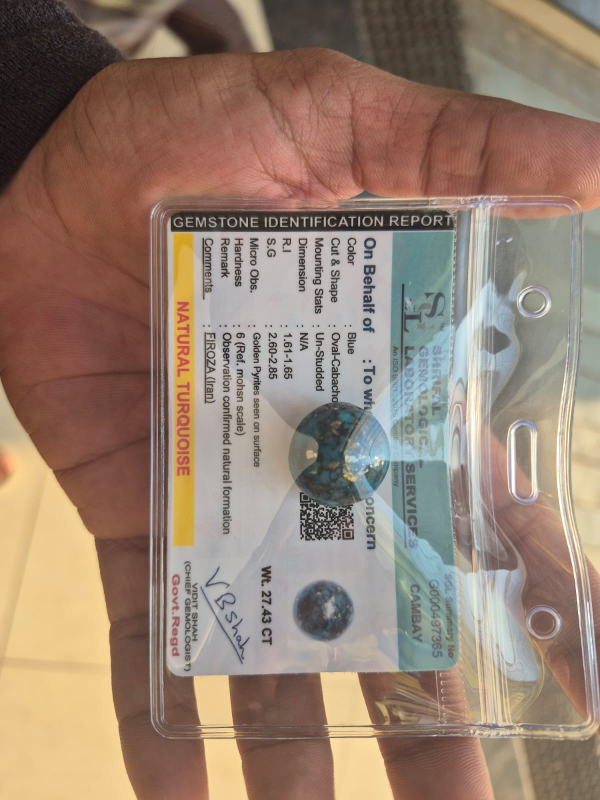 Kirmani Irani Firoza Gemstone