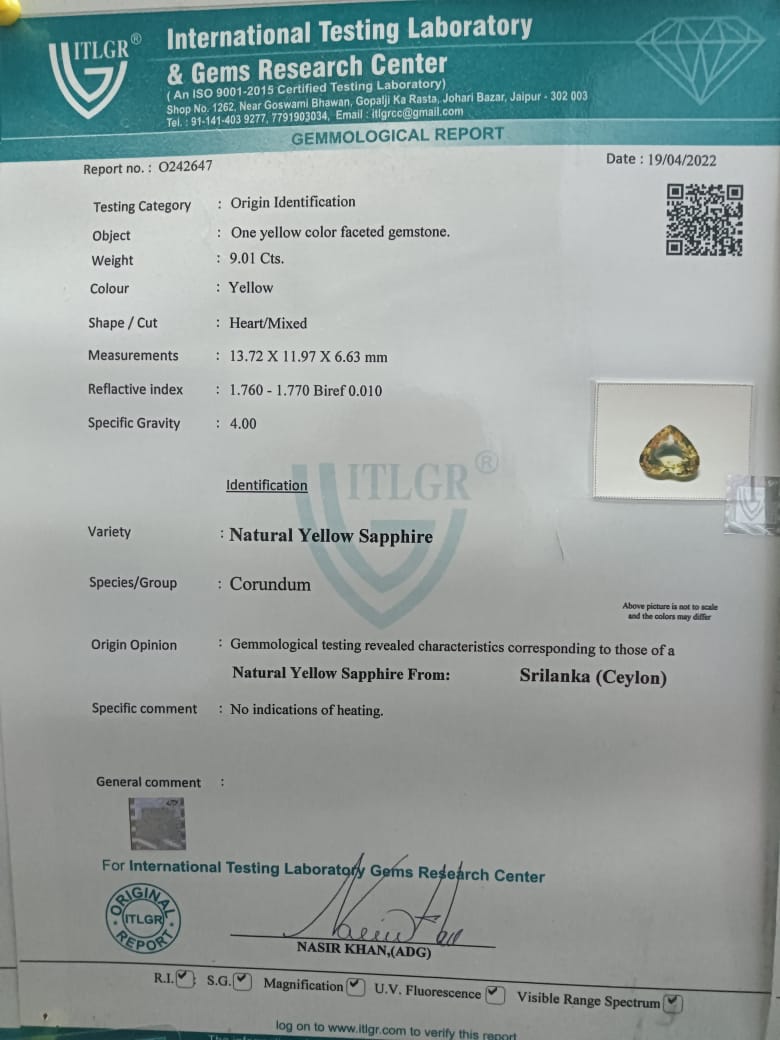 Yellow Sapphire (Ceylon)