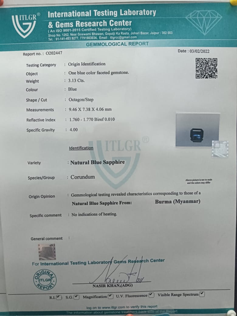 Blue Sapphire (Neelam)